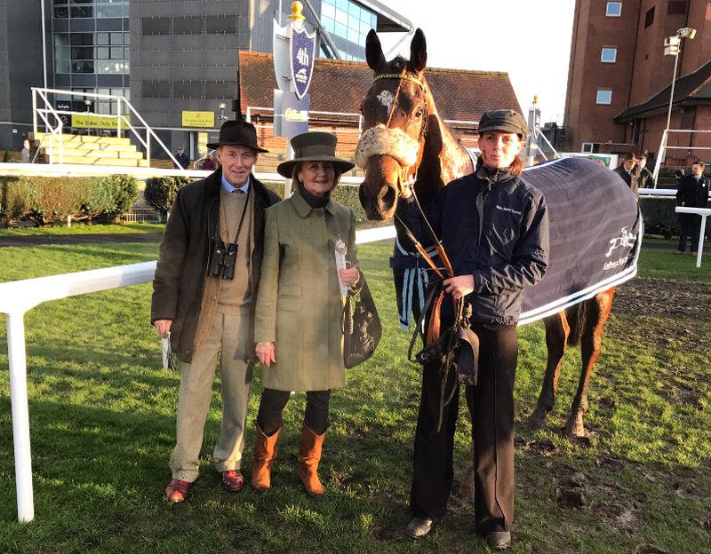 Michael and Mary Dulverton with their horse Call Claude who was 4th at Newbury on Saturday