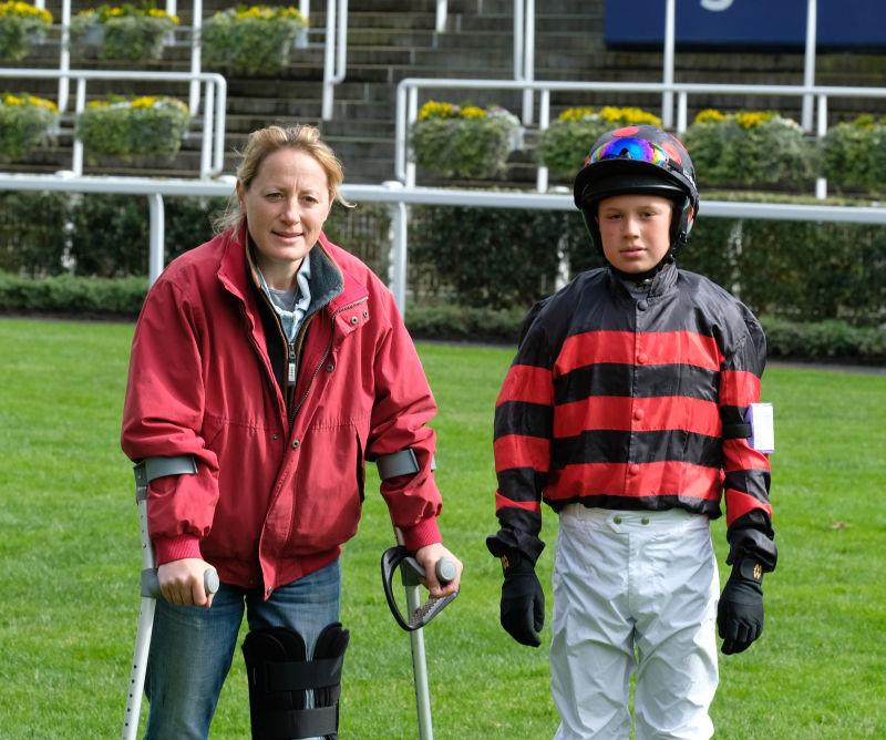 Mother and son.. in the parade ring at Ascot yesterday