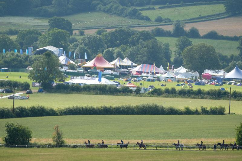 Coming back down the gallop.. The 2000trees festival in then background.. a weekend of noise?