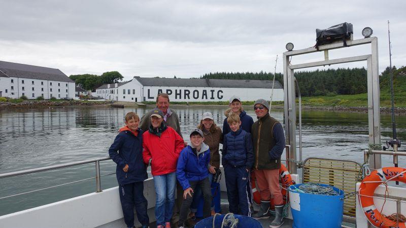 The boating team. Archie, Clare, KCB, Leo,  Annabel and Elliott England, James Shubach and Simon Claisse