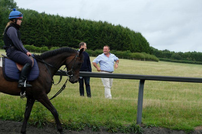 Peter Kerr and Neil Donovan on the gallops