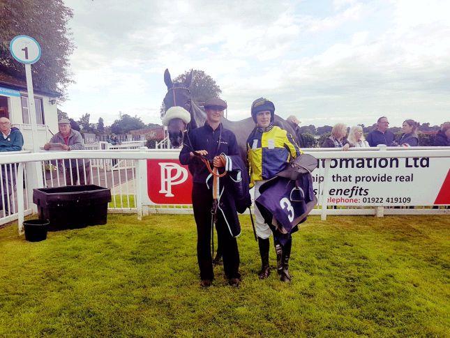 Sonneofpresenting in the winners enclosure with Leigh and David 