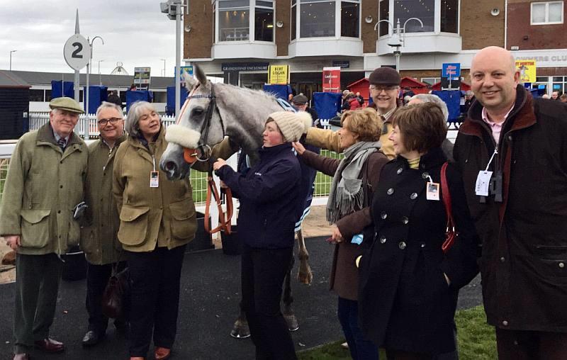 Knockanrawley with his happy owners after finishing second.. happy?