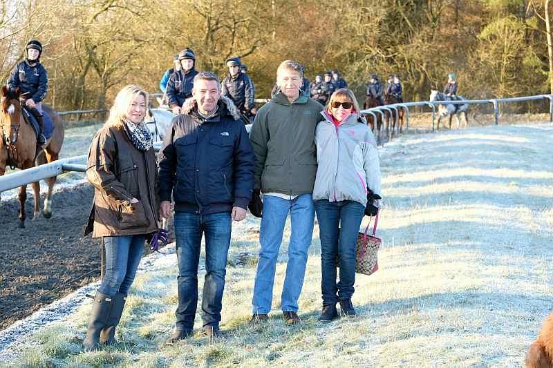 Katy, Andy, Nick and Gail.. A stunning morning on the gallops