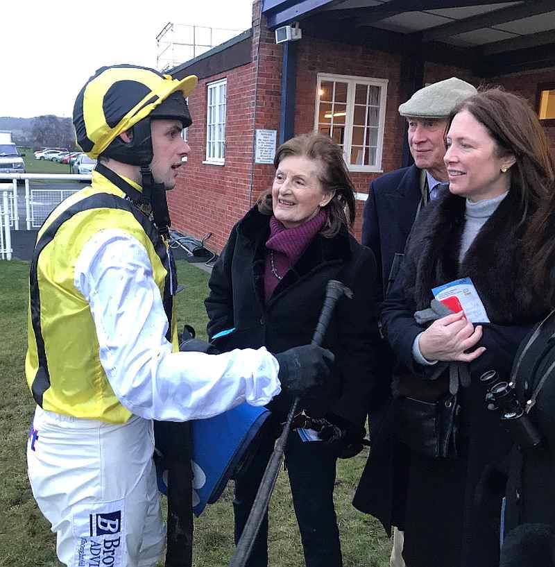 David Bass telling owner/breeders Susie Kottler and Emma Buchannan who their horse Sea Story did it.