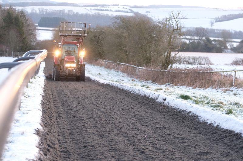 Tractor turning the all weather gallop