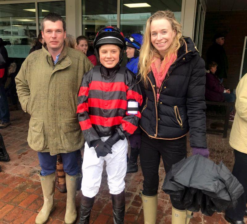 James Lovett and Pandora Bailey with Archie before his race