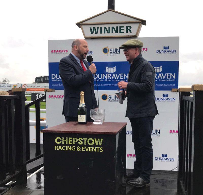 Keith Ottesen on the right telling us why he enjoyed his time at Chepstow.. Last night was his last night as a jumps clerk of their course at Chepstow .. he now moves up the ladder to run Newbury.