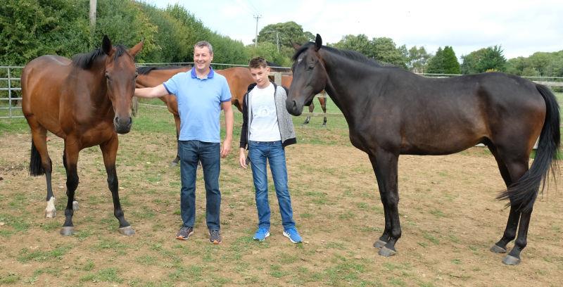Phl and Joe with the Flemensfirth and Great Pretender 3 year old geldings