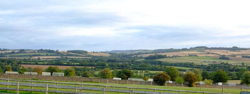 The view from the yard looking towards Winchcombe.