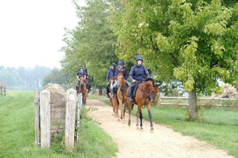 The youngsters heading out on excercise led by Aliandy