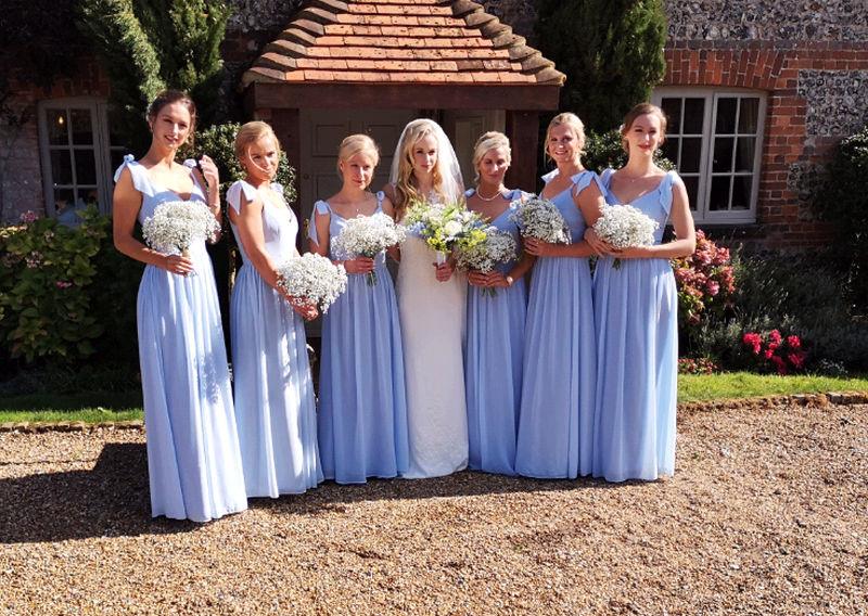 The Bridesmaids Patience Wootton, Sophie and Connie Sutton, Pandora, Jamie Greene, Arabella Clegg and Clover Wootton