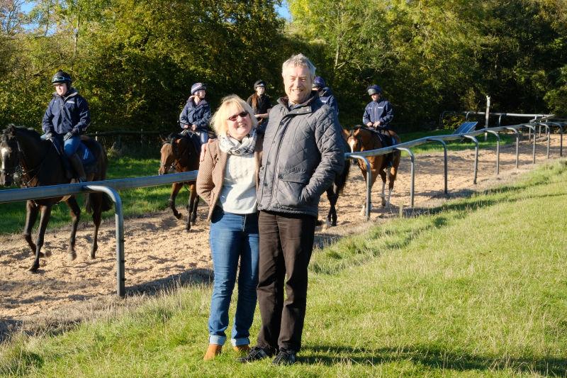 Neil and Louise Brown who were here for a morning on the gallops