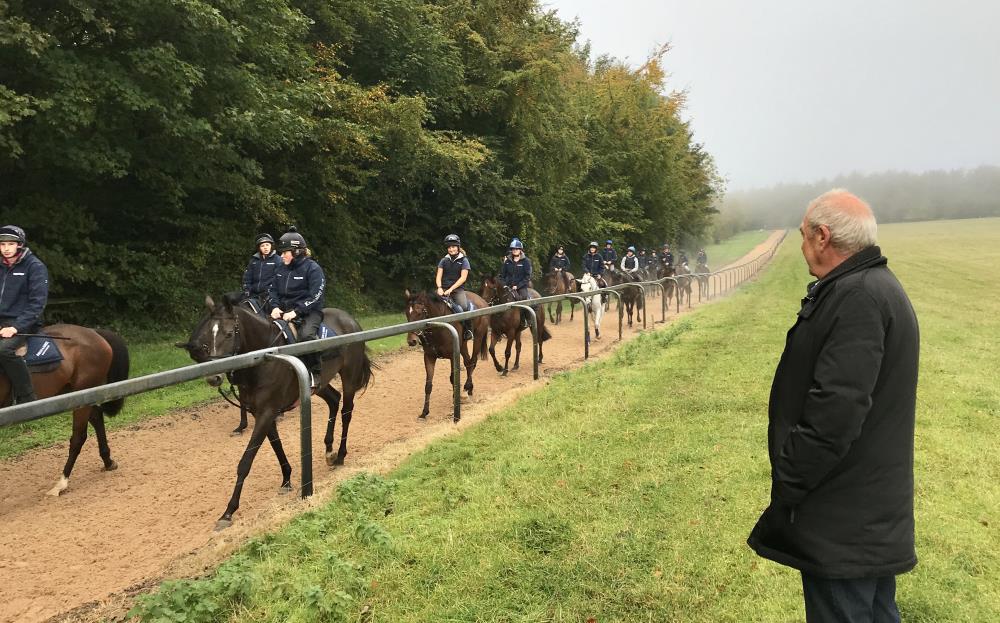 Alan James watching his KBRP horses on the Gallop