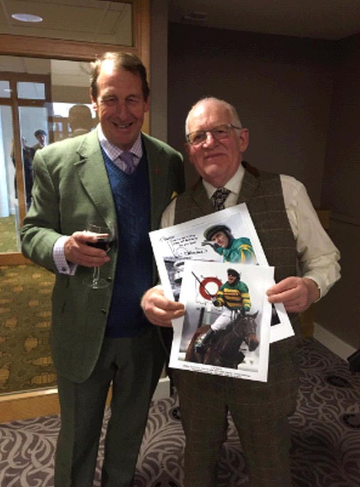 Peter Woodhall celebrated his 70th Birthday at Cheltenahm on Saturday. I asked AP McCoy to sign a photo for him as a present from his family.. Thanks AP and Gee Bradburne for your help..