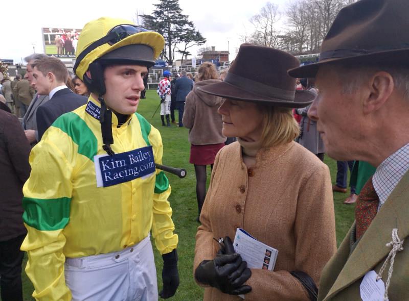 David Bass telling Mary and Michael Dulverton how he will ride their horse Newtide