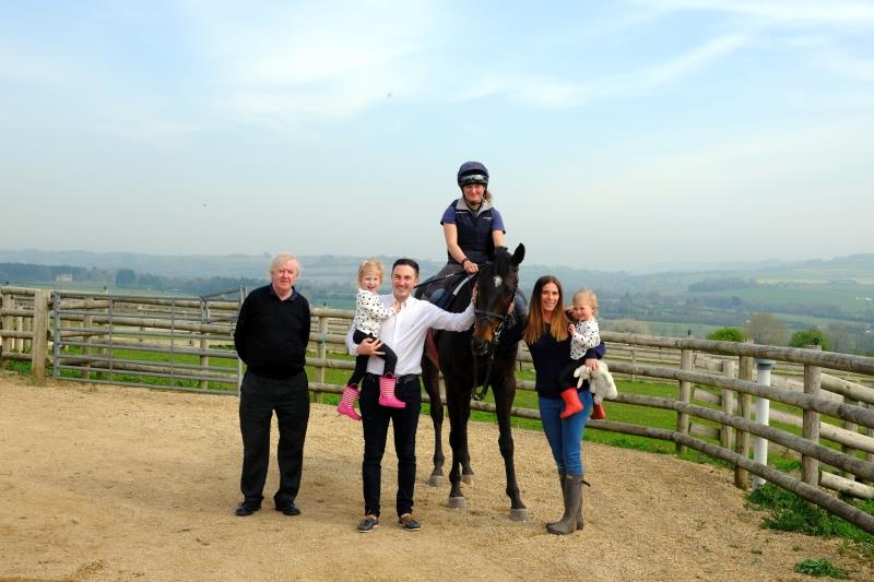 Brendan Conneely with Warren and vicky Bolton with their horse Donnie Brasco