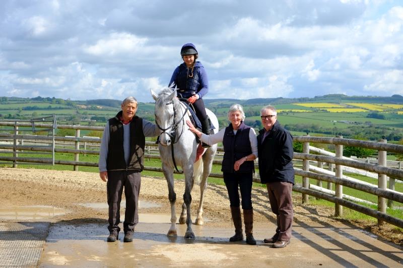Douglas, Sylvia and Vince with their horse Silver Kayf.