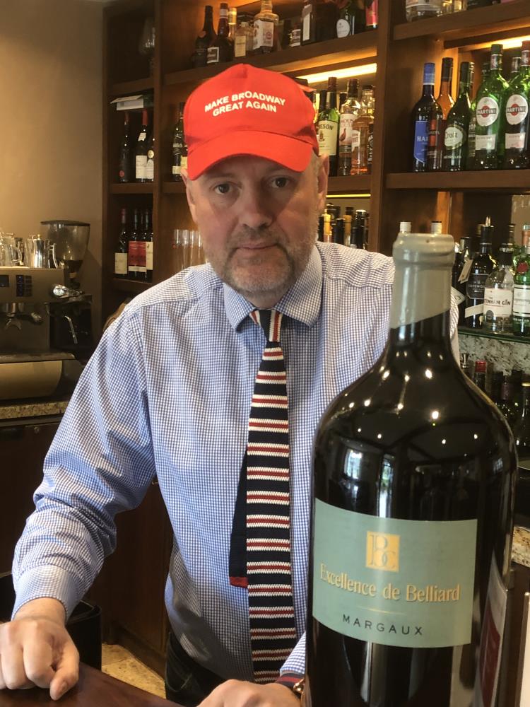 A good advert?...Andrew Riley (Russells Restuarant) suggested I should wear this hat at Moreton Show on Saturday.. No chance Andrew but I would not mind the bottle