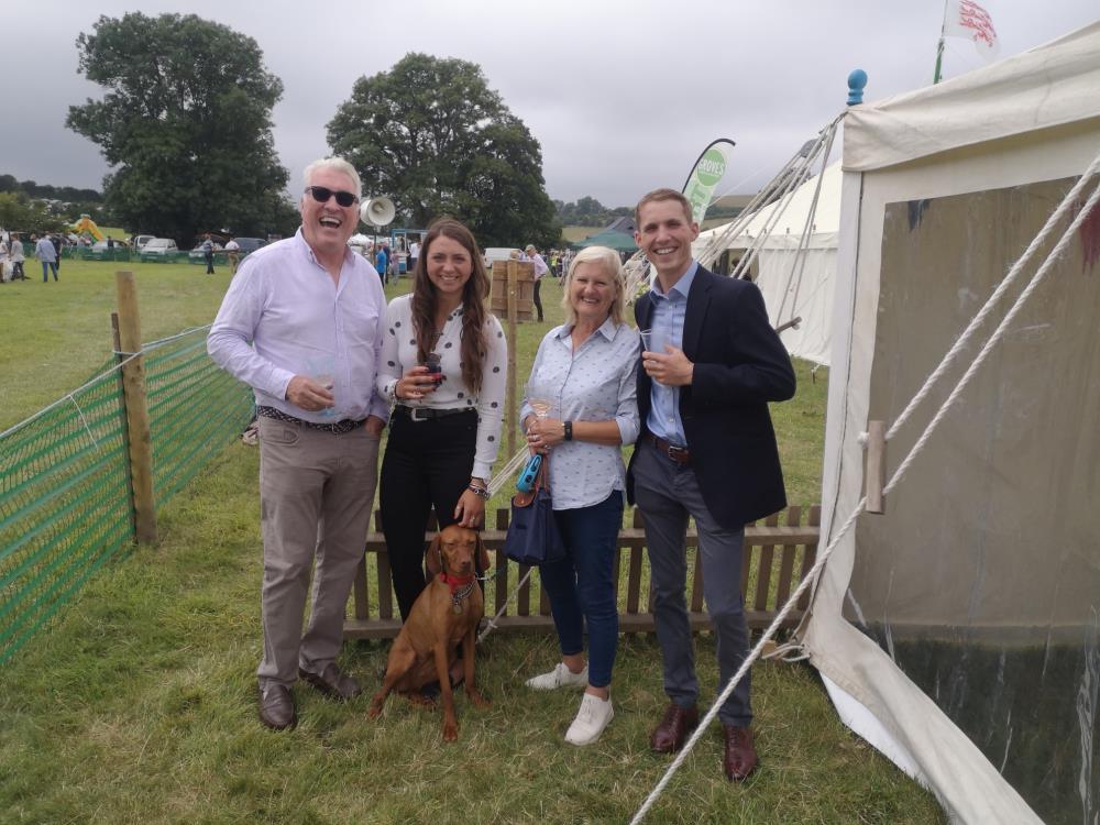 Dermot at the Cattistock show with wife Vicky and Bryony Frost and Harry Cobden