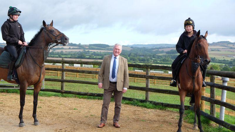 The rainbow Hunter and Crazy Jack with their owner Kevin Clancy