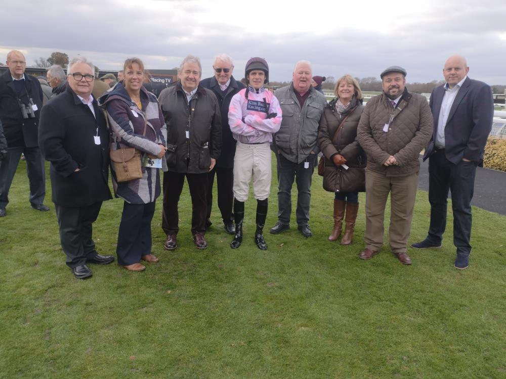 Surf on the Turf Syndicate with David Bass before the race at Warwick
