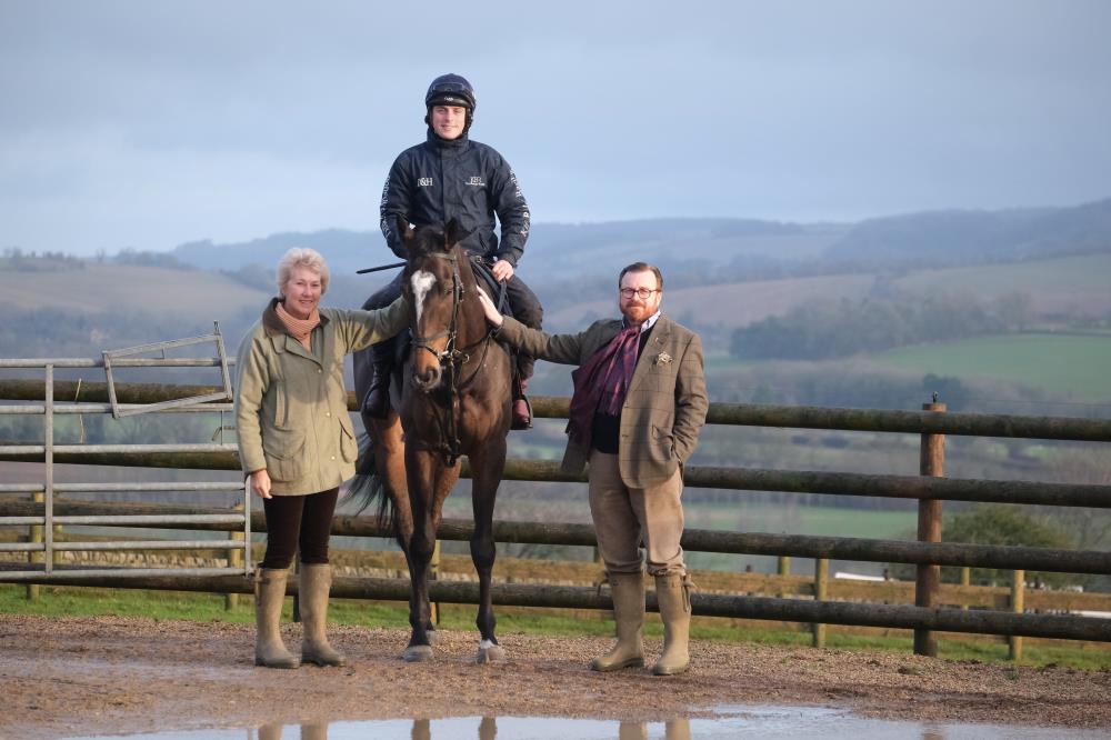 Marion and Mark Hudson with their horse Espoir De Romay yesterday