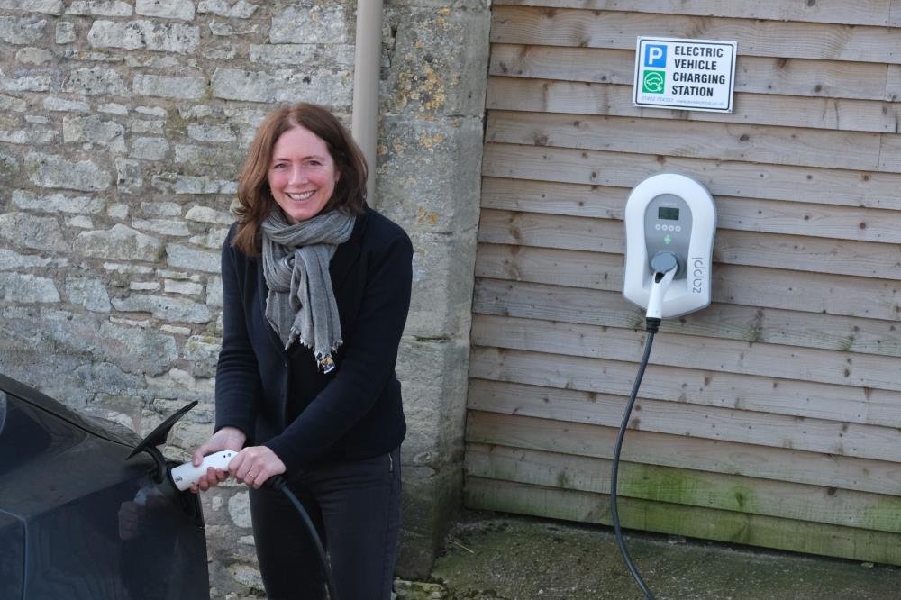 All part of the service to our owners.. Emma charging her car up..