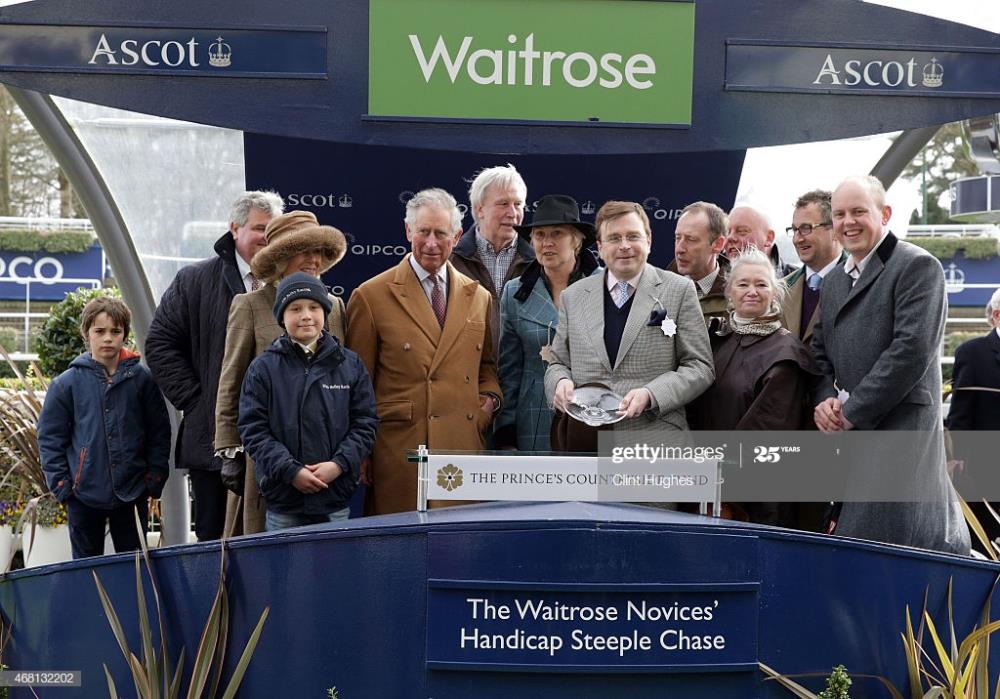 Mark receiving the prize for Un Ace winning at Ascot