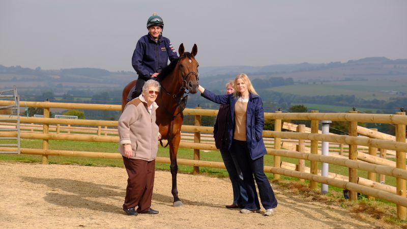 Margaret Carnell, Sue Tagg and Mel Pyman with their Blacksam Bellamy filly