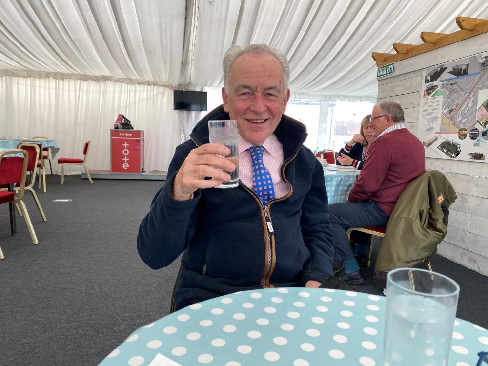 No wine for lunch in Scotland.. Water.. Not something that John Perriss drinks normally during the day!