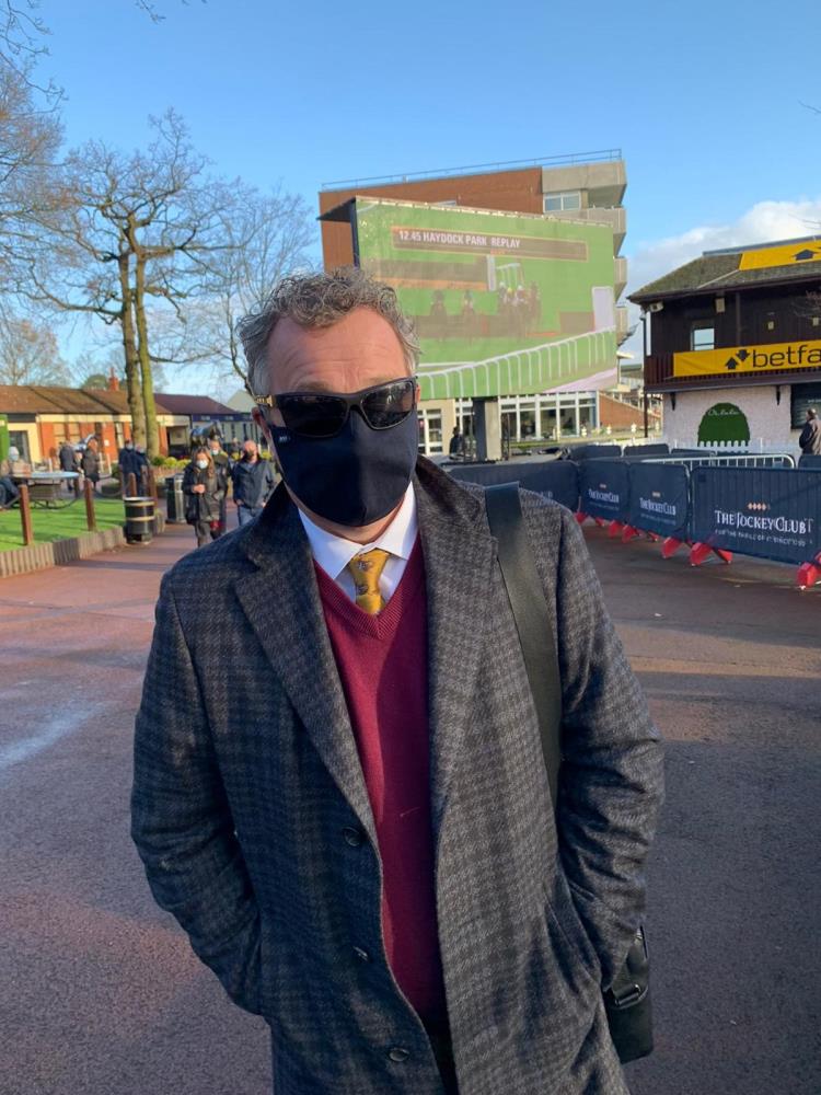 John Webber in disguise..At Haydock to watch his horse finish second