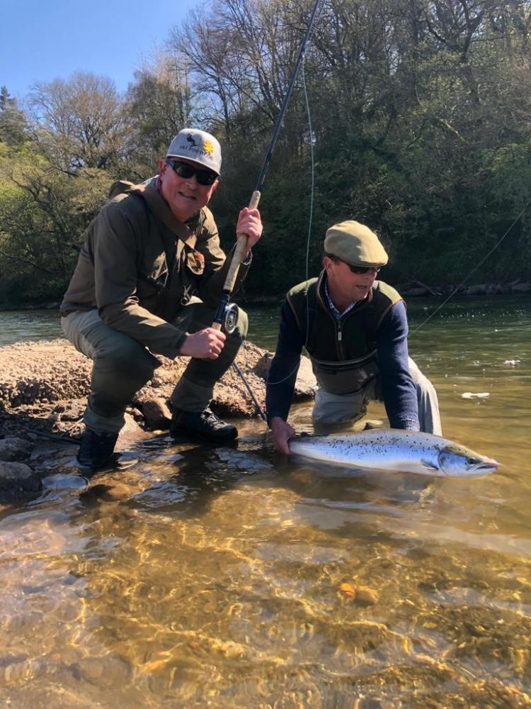 Johnny with the rod and Stuart with the fish..What a result on the Wye..