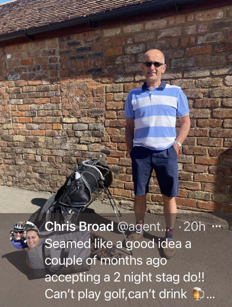 Chris Broad heading off to the same stag do as Mat..