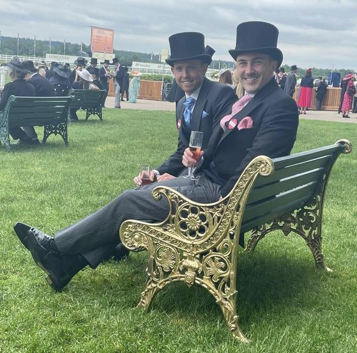 Matt Dove and Warren Bolton enjoying Royal Ascot on Saturday.
