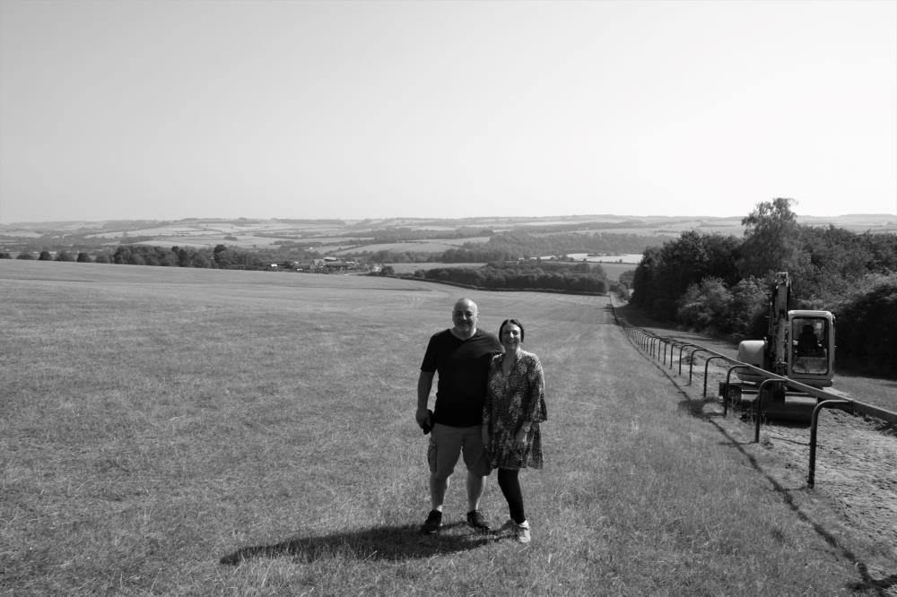 Angelo and Lisa at the top of the gallop.. Great view!