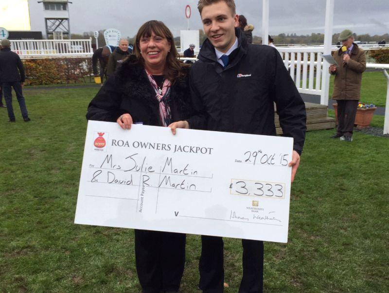 Julie's share of the £10,000.00 ROA jackpot prize..A good bonus..