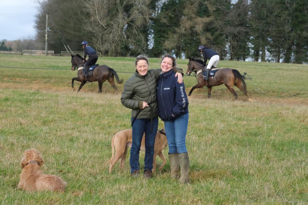 Mrs B and Maddie on the round gallop