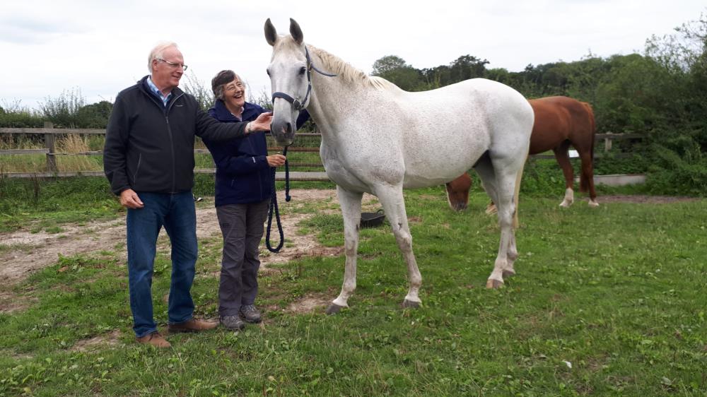 Mark and Melinda Laws with their old KBRS horse Knockanrawley..
