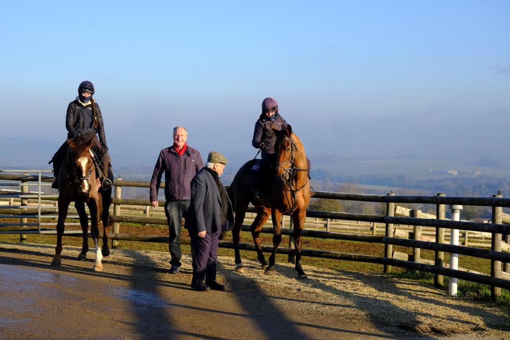 Phil Case with his KBRS horses Percy Veering and Parc d'Amour.. George has his back to us.