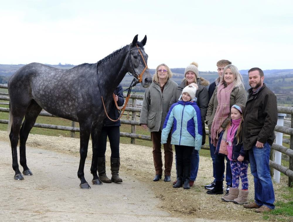 The Lay family with their horse