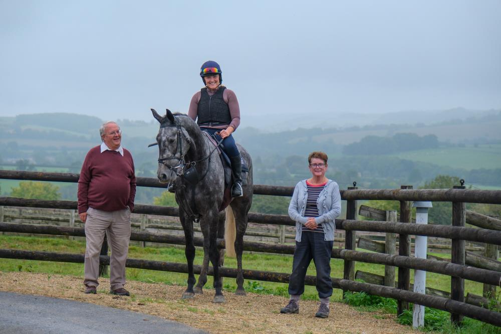 John and Sally-Ann Wood who were here for a morning on the gallops pictured here with Law Of Supply