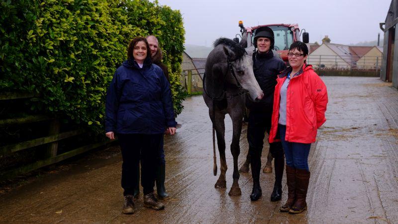 Susan Smith, Mark Livermore and Michelle Dudderidge with Silver Kayf