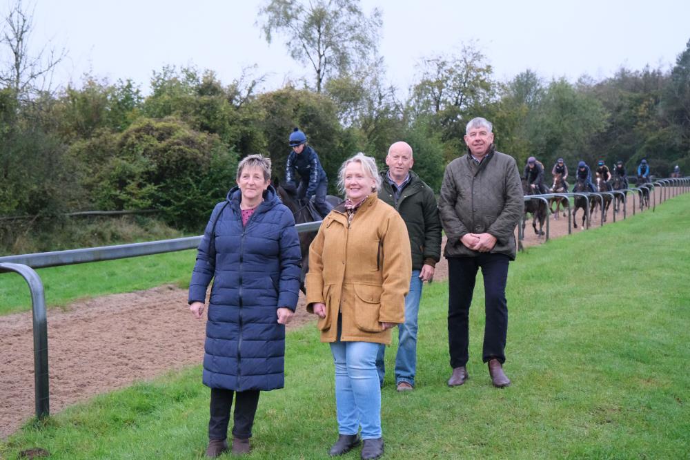 Jean, Helen, Terry and Wyn.. A morning on the gallops..