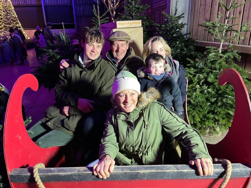 Family sleigh ride