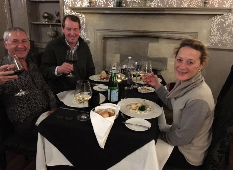 Martyn Booth and the Baileys enjoying dinner last night