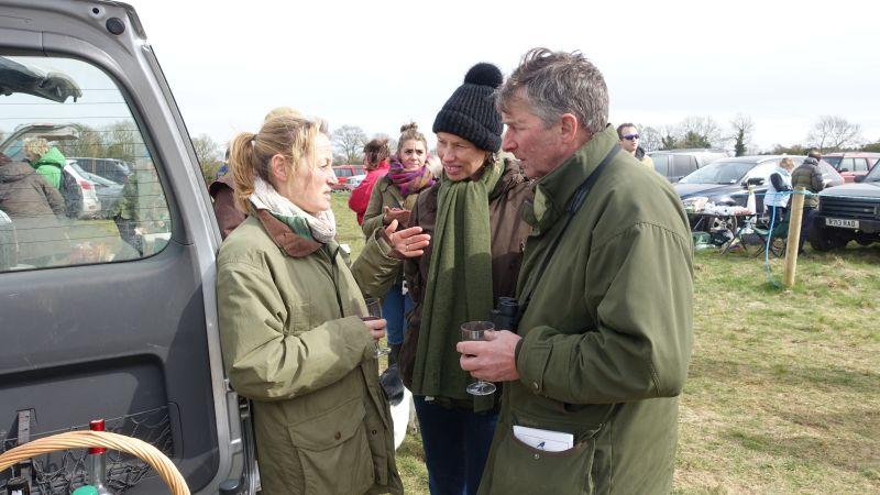 Clare talking to Jilly and Robert Baines (Docklands Express owner)