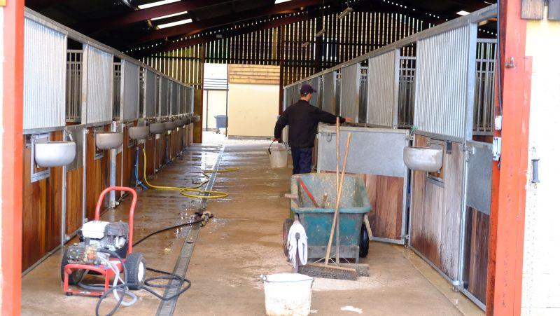 Steam cleaning just about finished in top barn