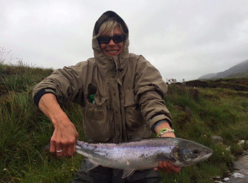My sister Moo looks very happy with her catch.. somewhere on the Isle of Lewis 