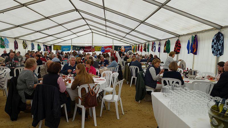 The tent looks busy